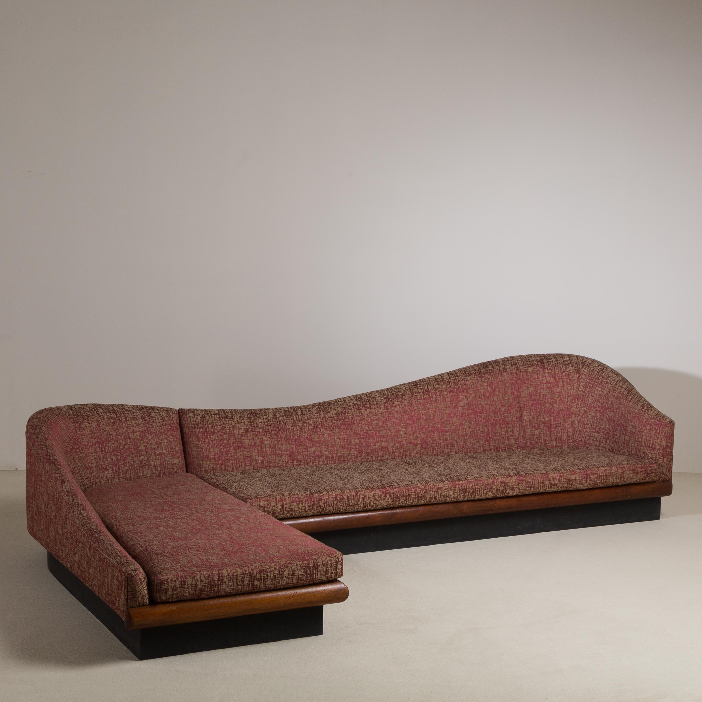 Mid-Century Modern Curved Two-Part Cloud Sofa by Adrian Pearsall for Craft Associates, USA, 1950s