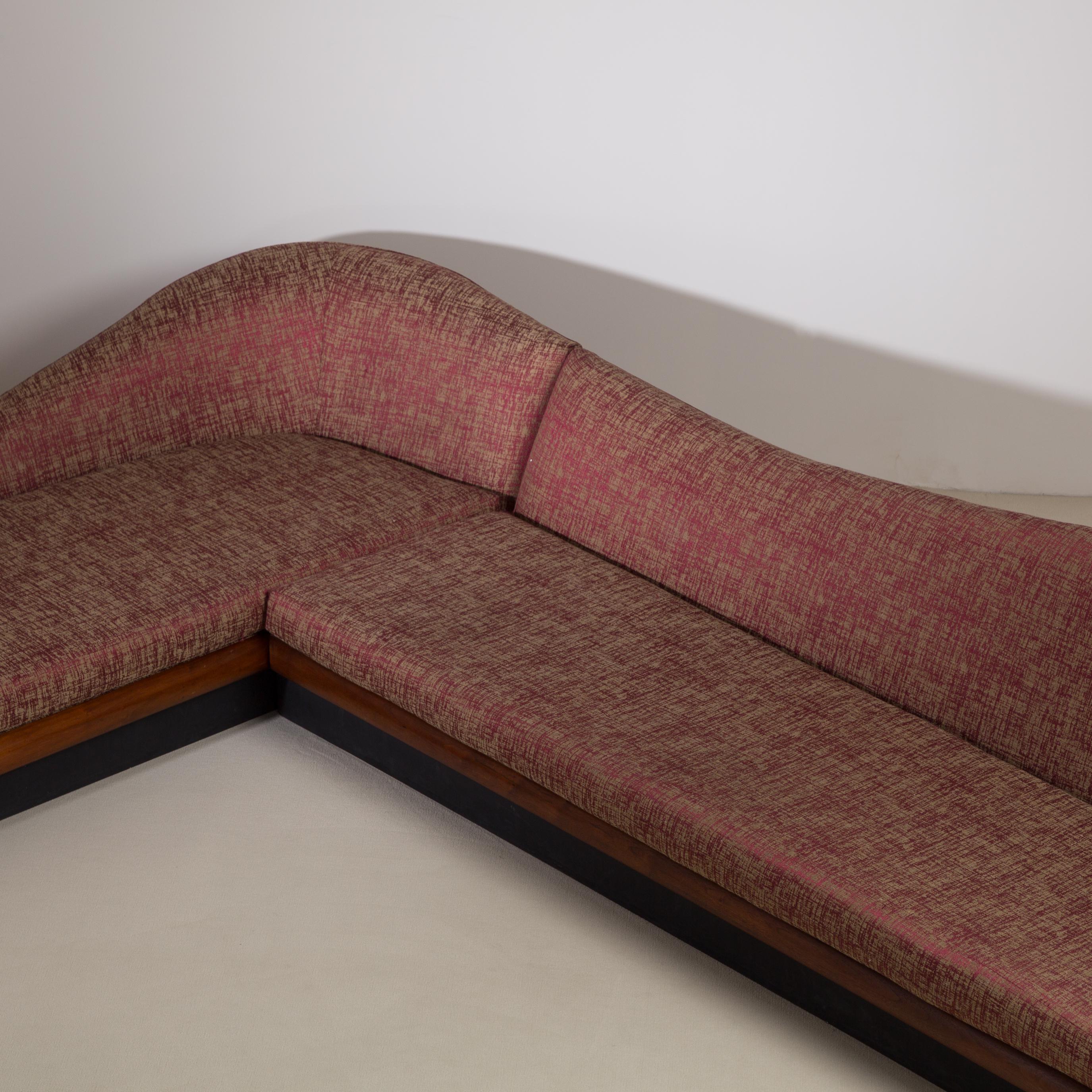 Gebogenes zweiteiliges Wolken-Sofa von Adrian Pearsall für Craft Associates, USA, 1950er Jahre (Stoff)