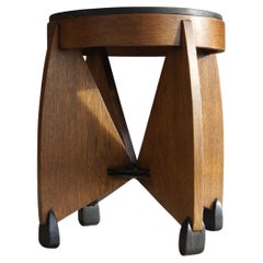 Table d'appoint courbée de l'école d'Amsterdam par J.J. Zijfers, années 1920