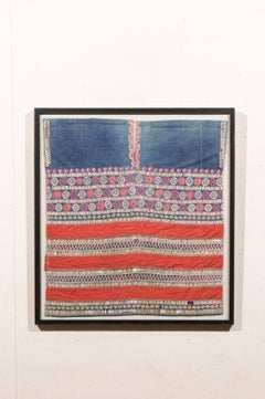 Tunica di mento colorata incorniciata su misura "dietro il vetro", grande opera d'arte da parete!