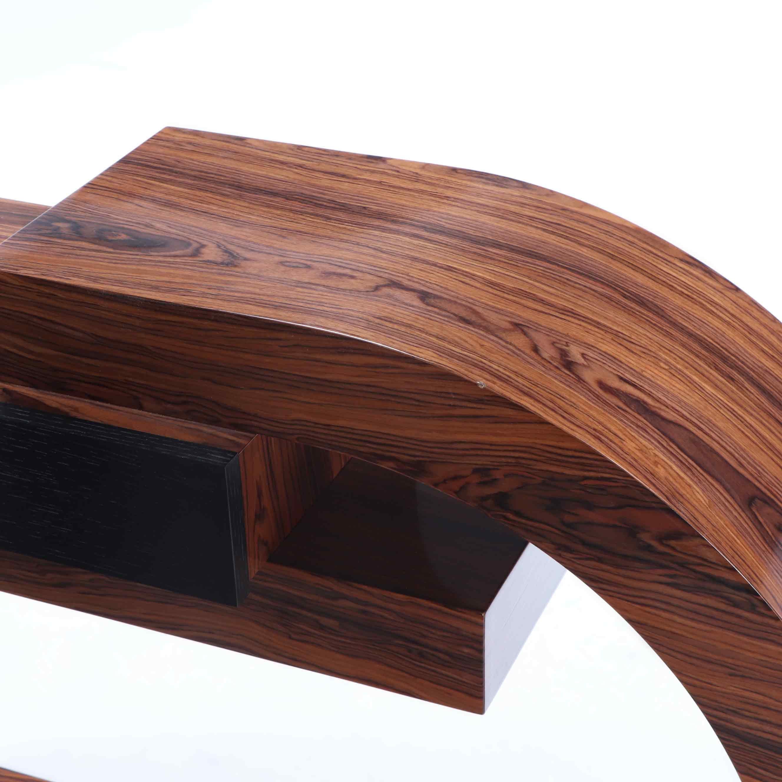 American Custom Made Art Deco Style Rosewood Console Table