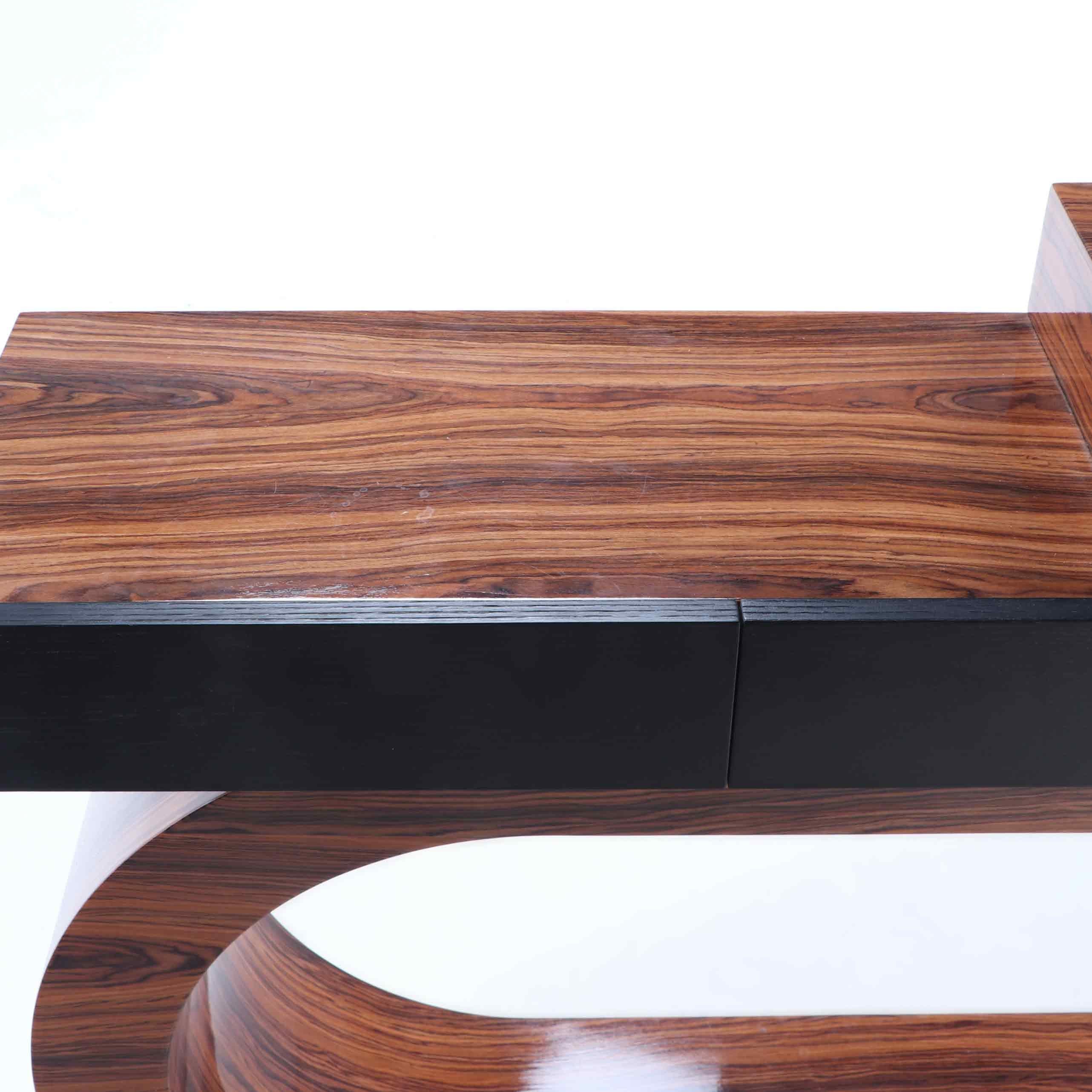 Ebonized Custom Made Art Deco Style Rosewood Console Table