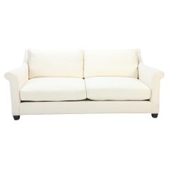 Vintage Custom Made White Two Seat Sofa, circa 1995