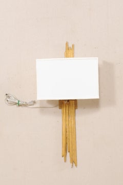 Custom Sconce with Italian 18th Century Gilt Sun Ray Fragment, Shade Included