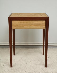 Custom Shagreen-Top Table with Central Drawer in the Jean-Michel Frank Manner