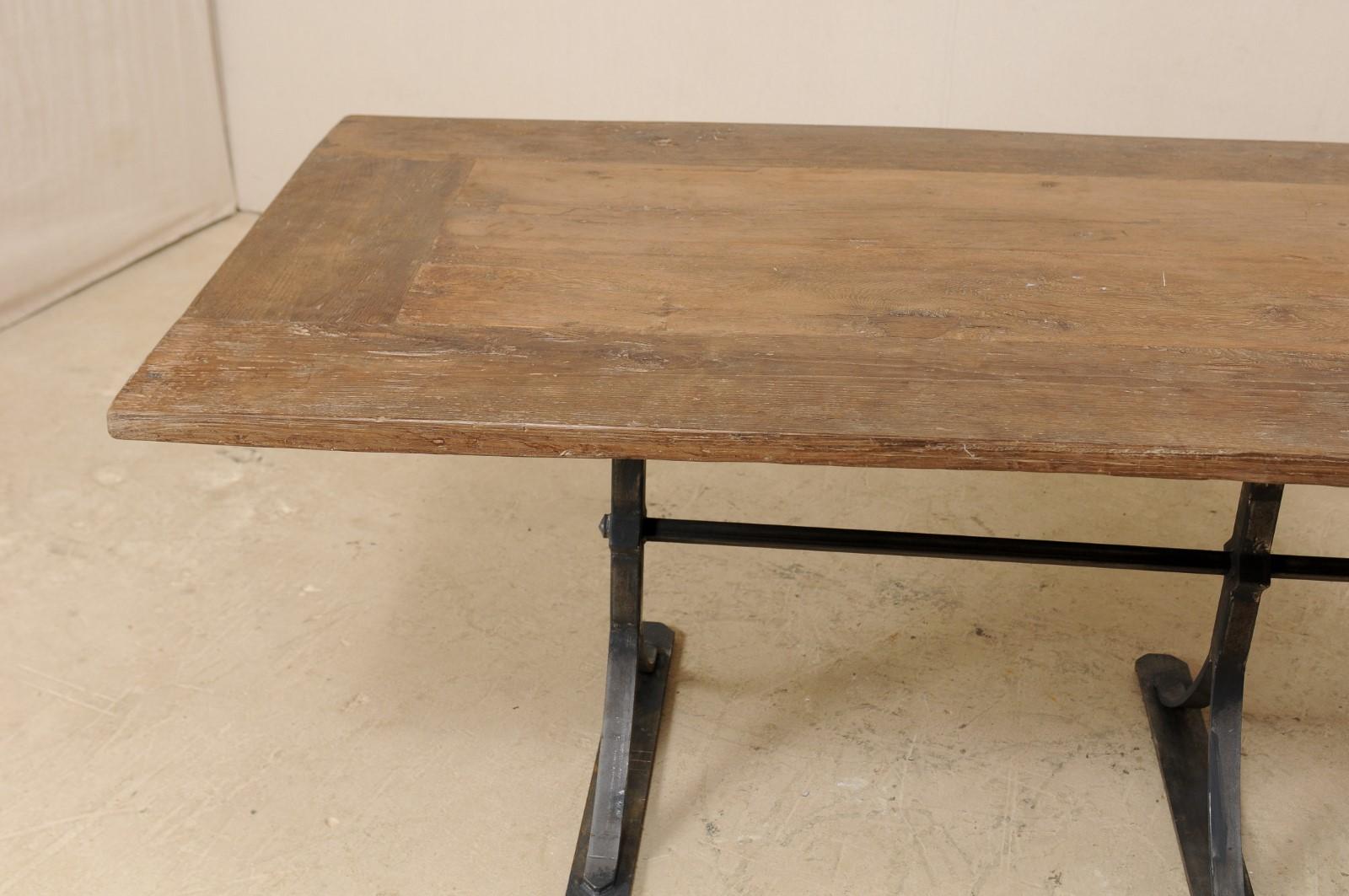 Contemporary Custom Spanish Reclaimed Wood And Iron Table