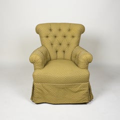 Custom Tufted Wool-Upholstered Armchair