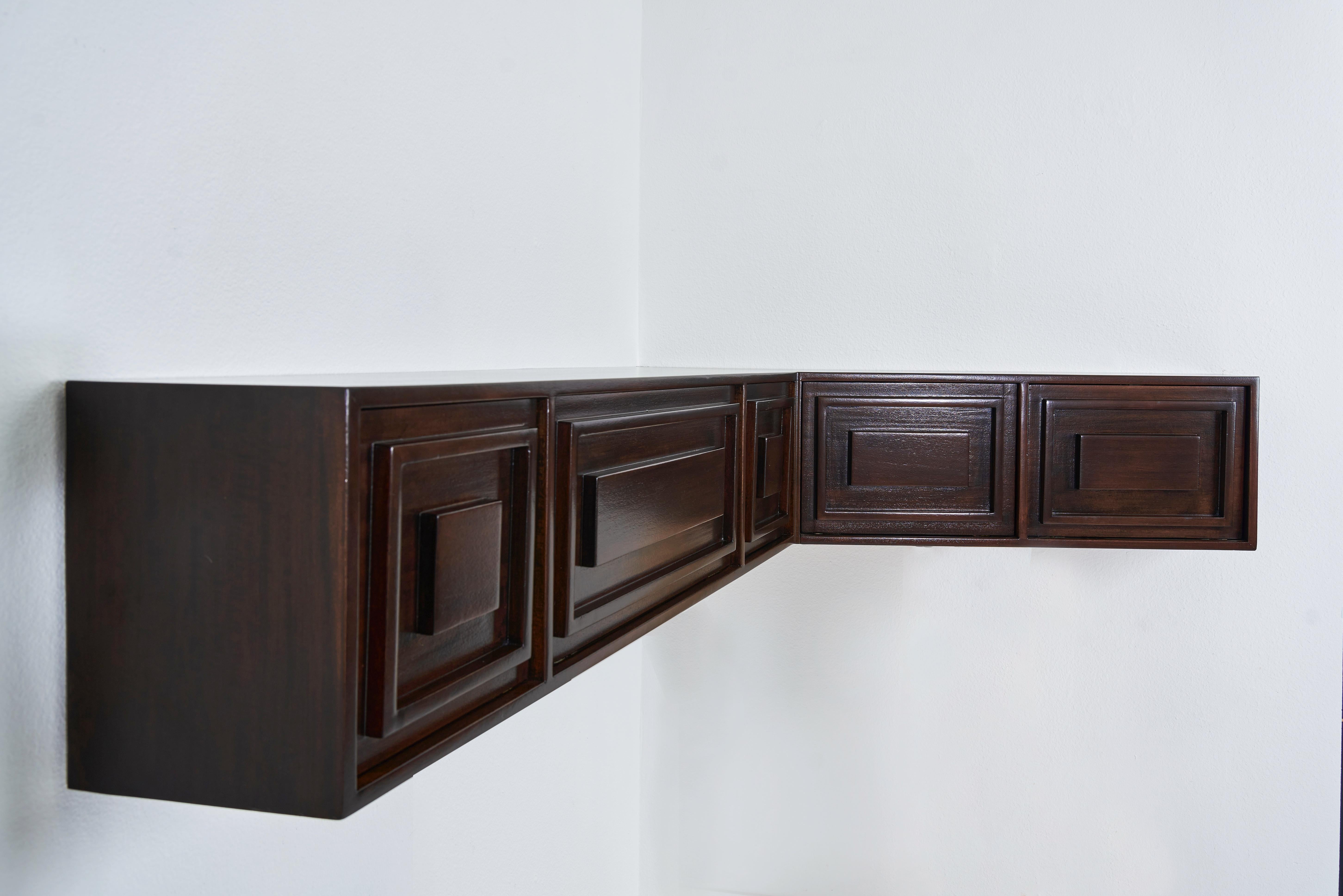 A Custom Wall Mounted Floating Credenza designed by William Haines In Good Condition In Palm Desert, CA