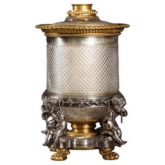 A Cut-Crystal Glass, Gilt and Silvered Bronze Wine Cooler, By Baccarat