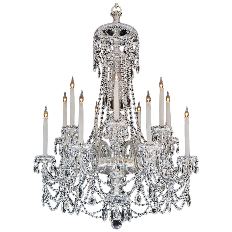 A Cut Glass Chandelier in the Style of Perry & Co.