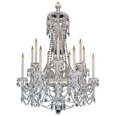 A Cut Glass Chandelier in the Style of Perry & Co.