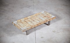 A " Cuvette " Stoneware Coffee Table by Roger Capron Vallauris France 1960's