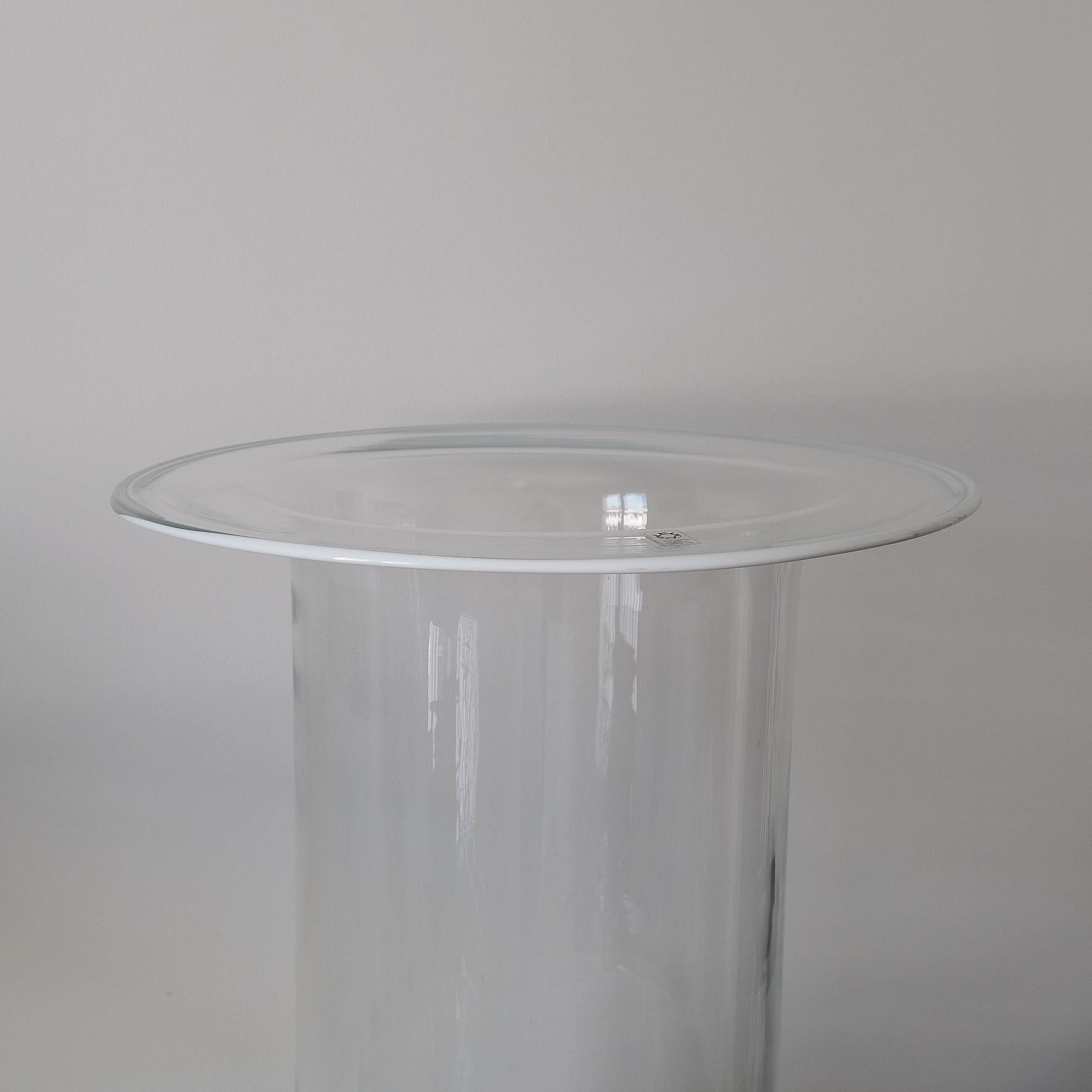 Italian Renato Toso, Chiclos, Cylindrical Glass Vase, Leucos, Italy, 60s For Sale