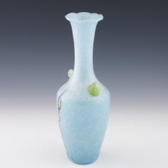 Vase à bouteille en verre ancien Skrdlovice tchèque, conçu en 1946