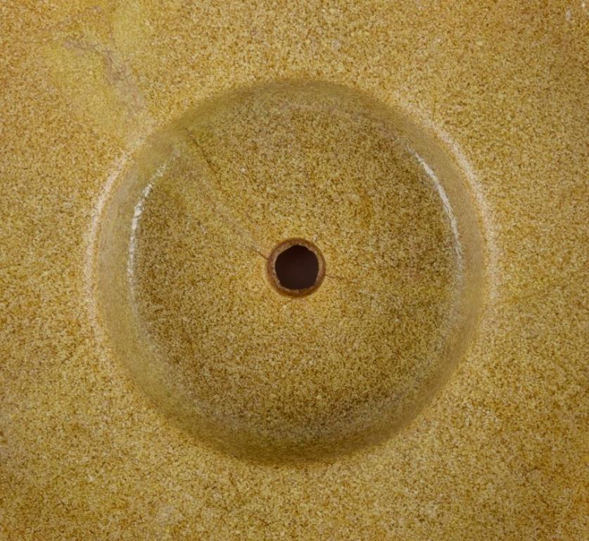 Mid-20th Century A. D. Copier, Dutch ceramicist. Ceramic flower pot. Glaze in yellow-green tones.