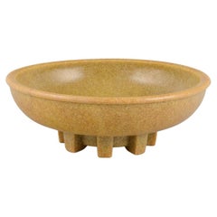 A. D. Copier, Dutch ceramicist. Ceramic flower pot. Glaze in yellow-green tones.
