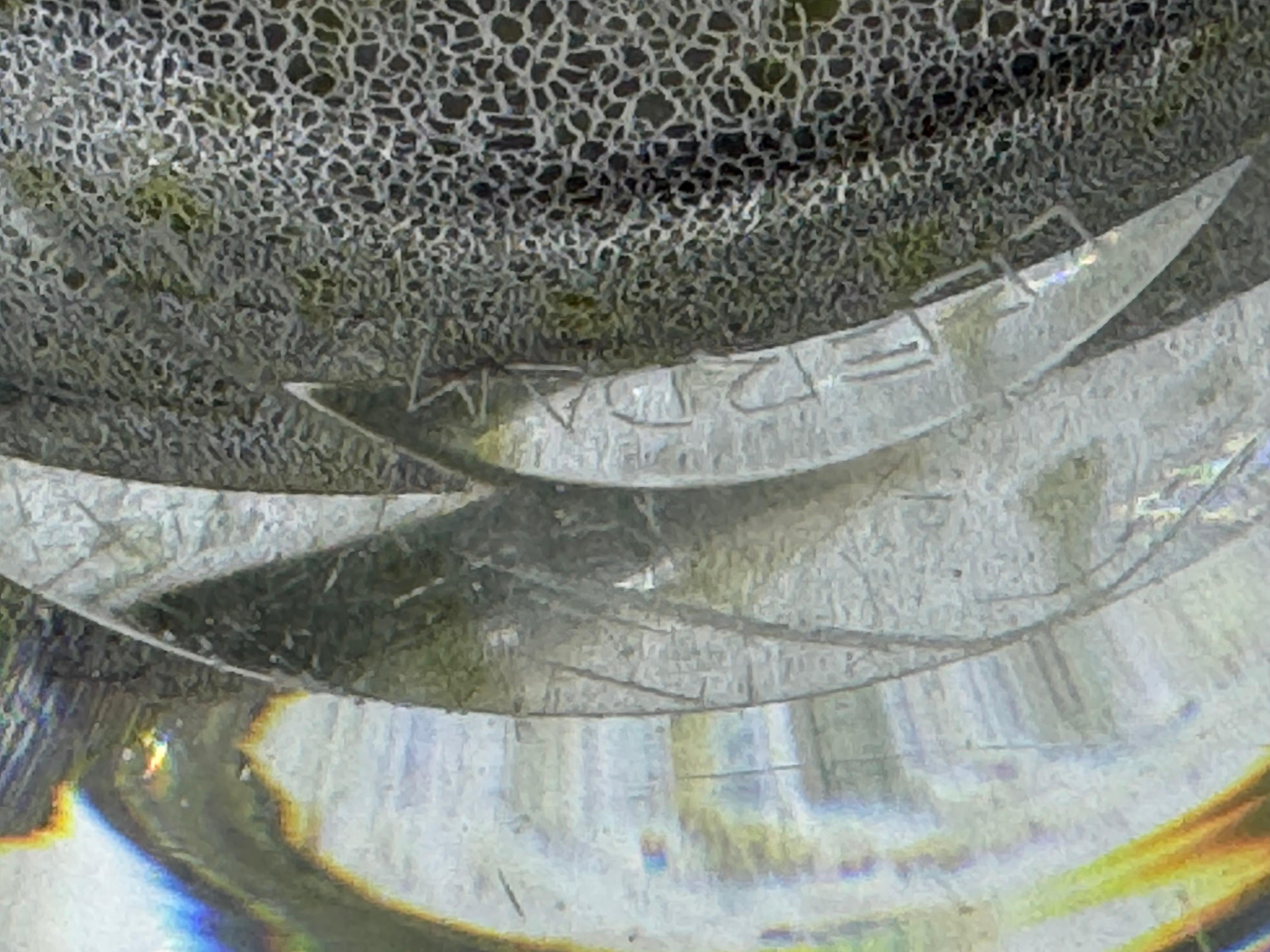 Introducing a rare and extraordinary A.D. Copier Glass for Leerdam Unica, showcasing a mesmerizing tin crackle inside effect that captivates the eye and stirs the imagination. Signed on the bottom, this piece bears the distinguished mark of Andries