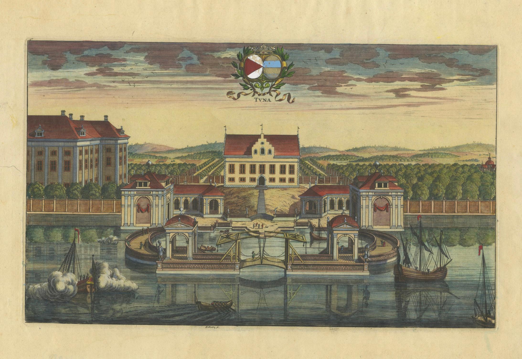 A Dahlberg View in Sweden from 'Suecia Antiqua et Hodierna', 1693 For Sale 1