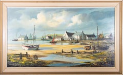 A. Dallas-Simpson - Großes Ölgemälde des 20. Jahrhunderts, Little Harbour, Cornwall