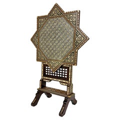 A Damascus Mosaic Tilt Top Side Table, Circa 1920s A Damascus Mosaic Tilt Top Side Table, Circa 1920s