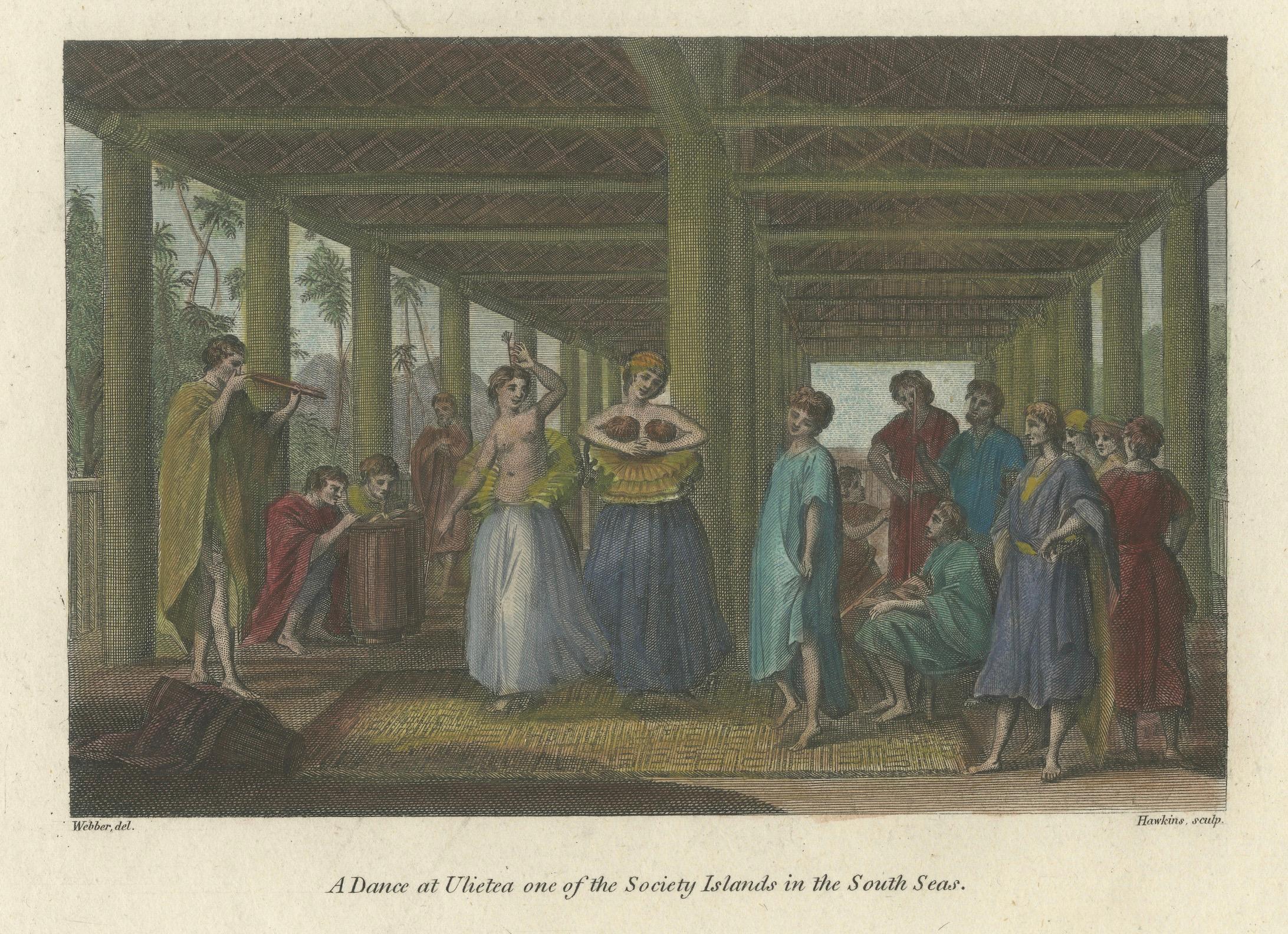 18th Century A Dance at Ulietea – Society Islands Scene from Cook’s Voyages, c.1784 For Sale