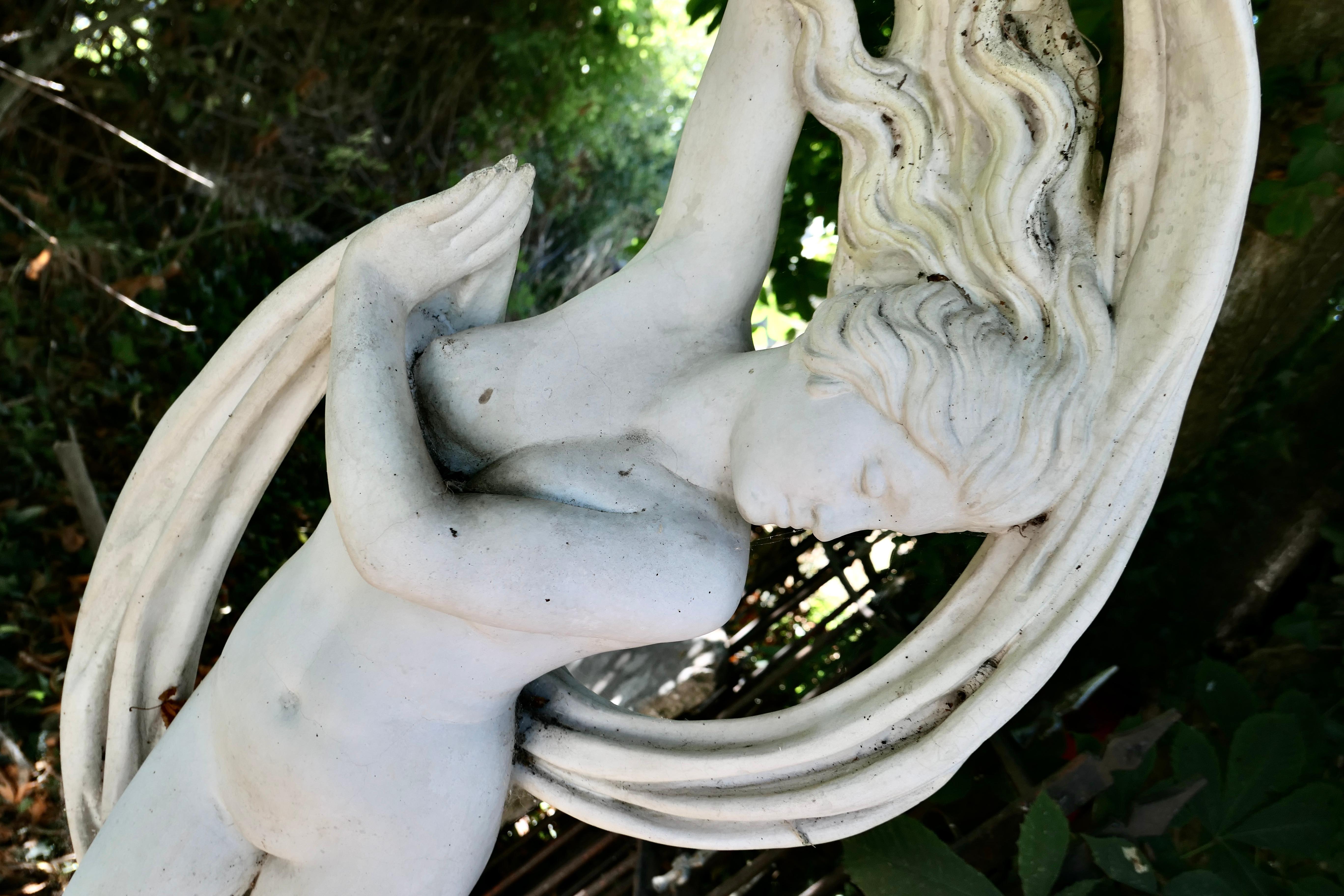 Dancing Maiden Marble Sculpture by Papini In Good Condition For Sale In Godshill, Isle of Wight
