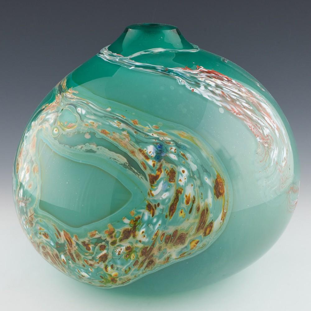 A Daniel Edler Hand Blown Studio Glass Globe Vase, c1980

An acolyte of the great Harvey Littleton, the godfather of studio glass.

Additional information:
Date : c1980
Origin : Cerdarville, Illinois, USA
Bowl Features : Applied trail of
