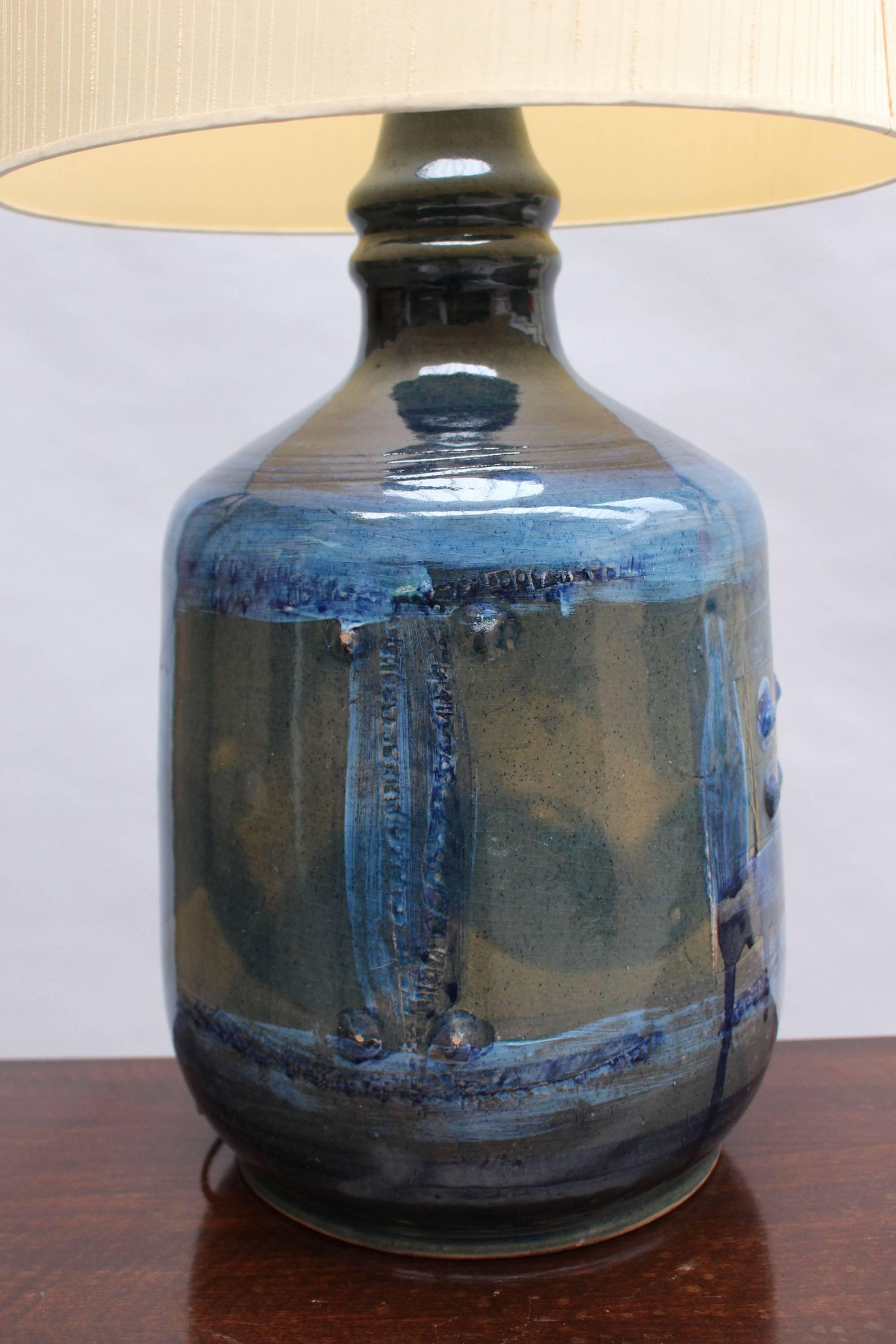 Danish 1960s Ceramic Table Lamp by Hanne In Good Condition For Sale In Long Island City, NY