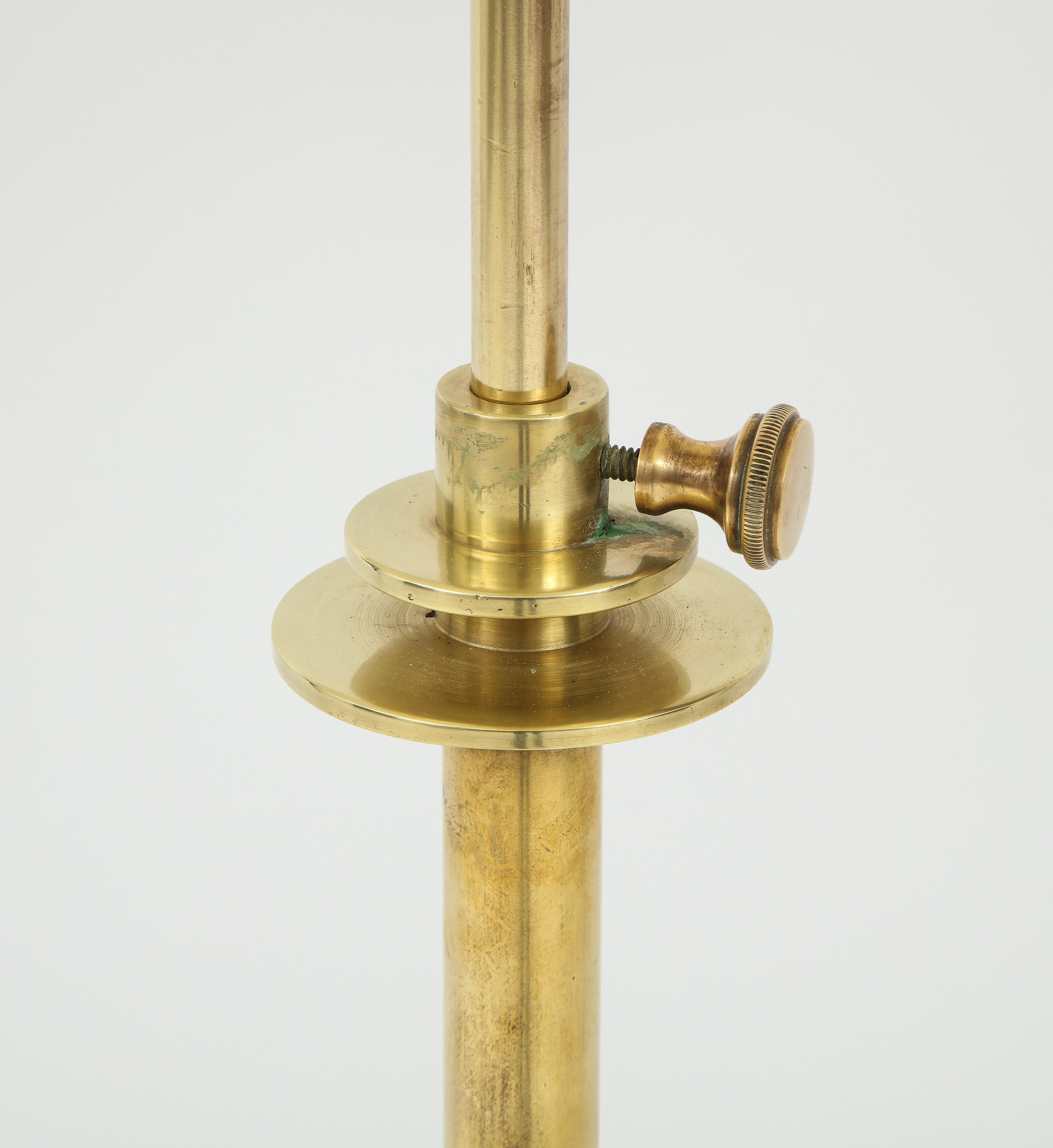 Danish Adjustable Brass Floor Lamp, circa 1940s 1