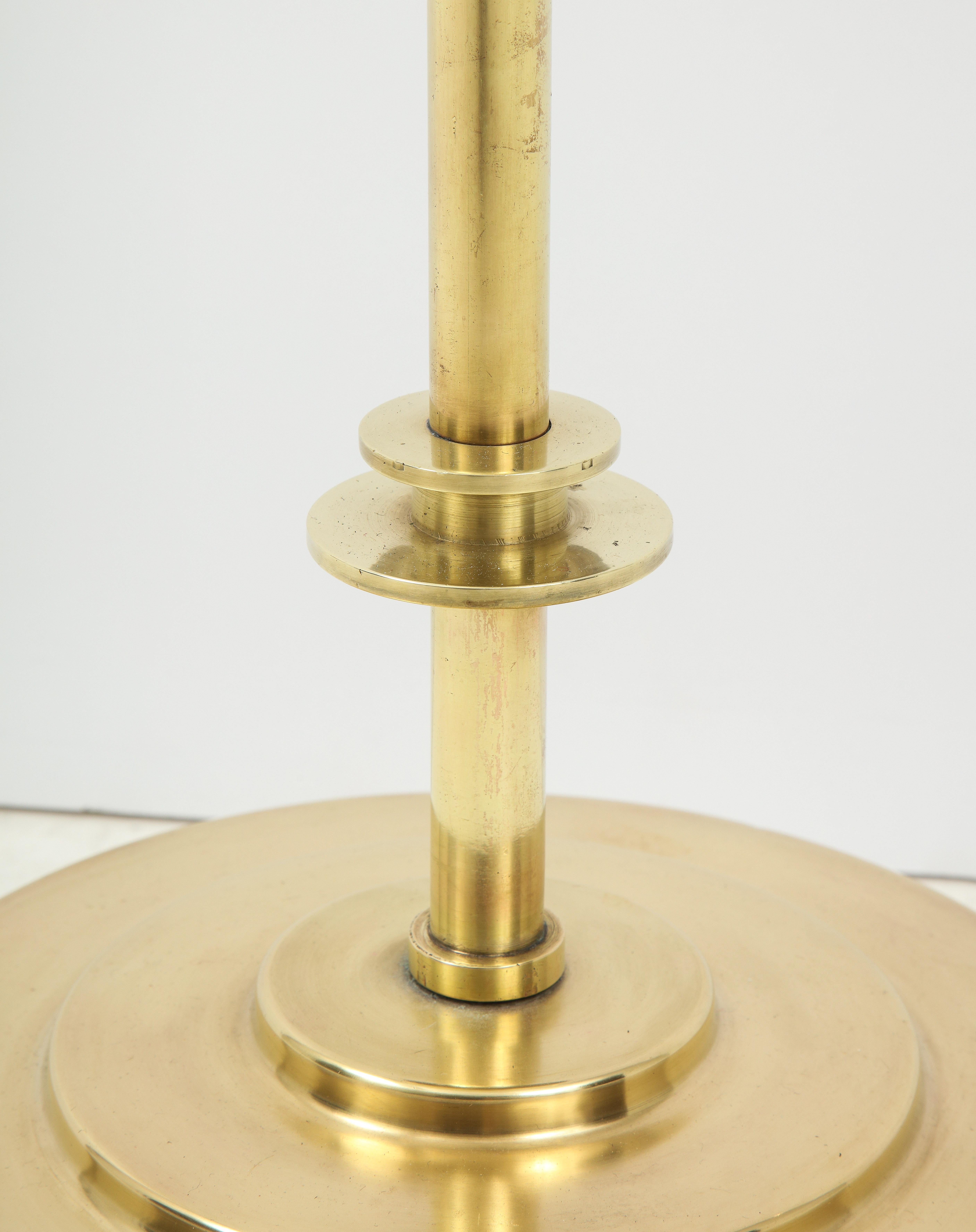 Danish Adjustable Brass Floor Lamp, circa 1940s 4