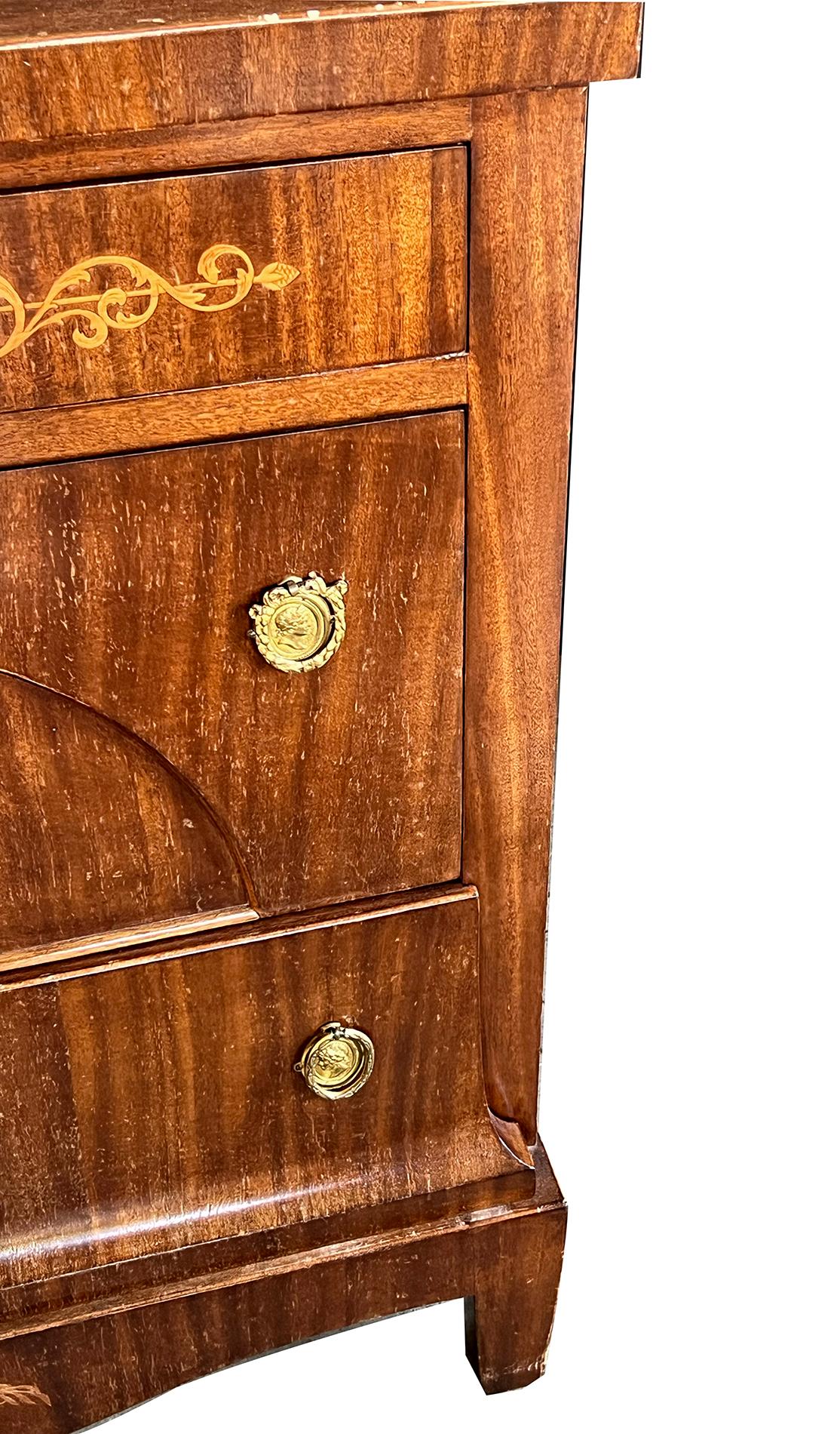 19th Century A Danish Biedermeier Mahogany Chest of Drawers For Sale