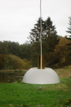 Danish Brass and White Metal Light 1960s Vilhelm Lauritzen Style