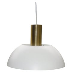 Danish Brass and White Metal Light 1960s Vilhelm Lauritzen Style