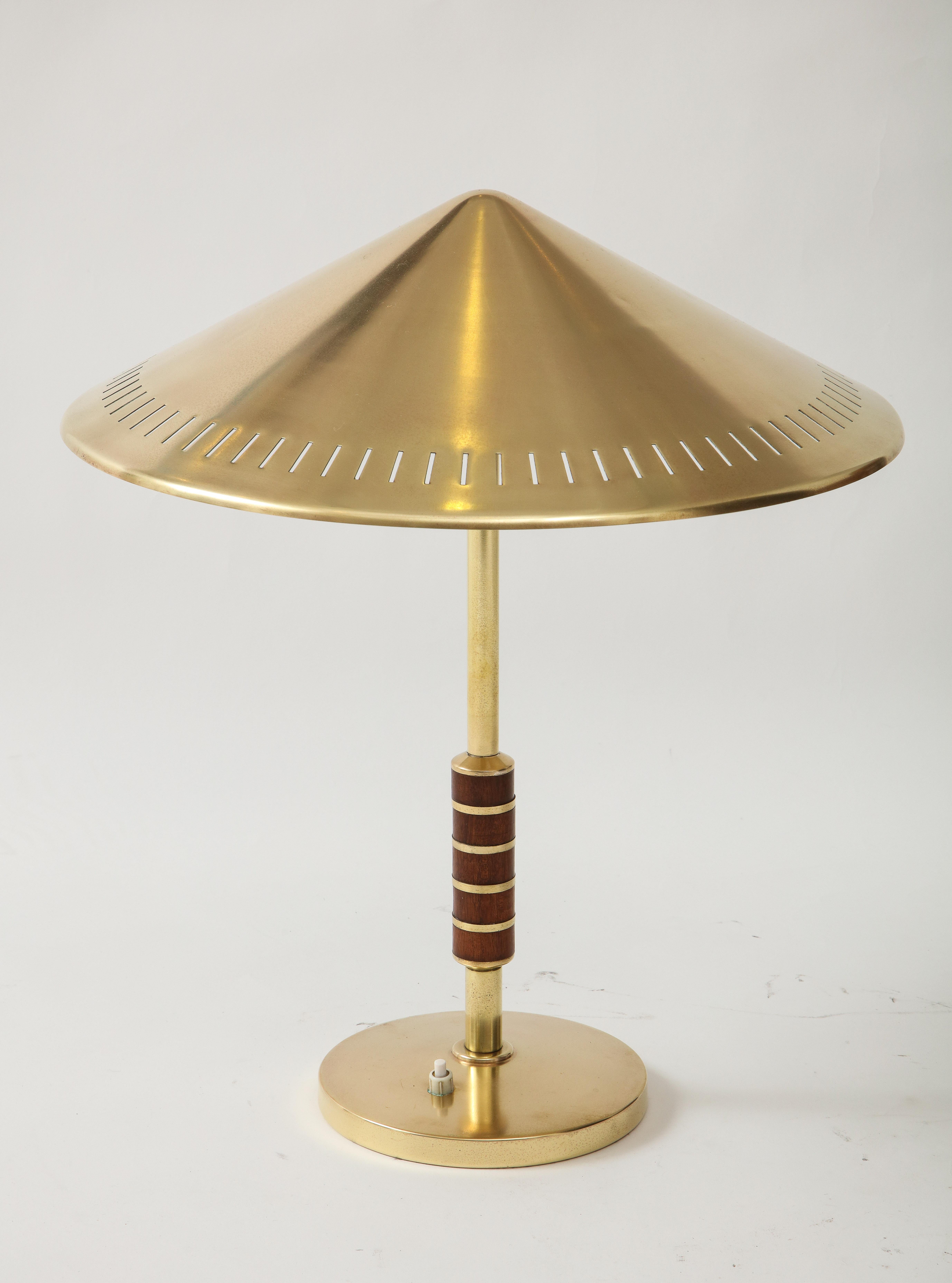 Danish Brass Table Lamp Produced by Lyfa 1956 and Designed by Bent Karlby 5
