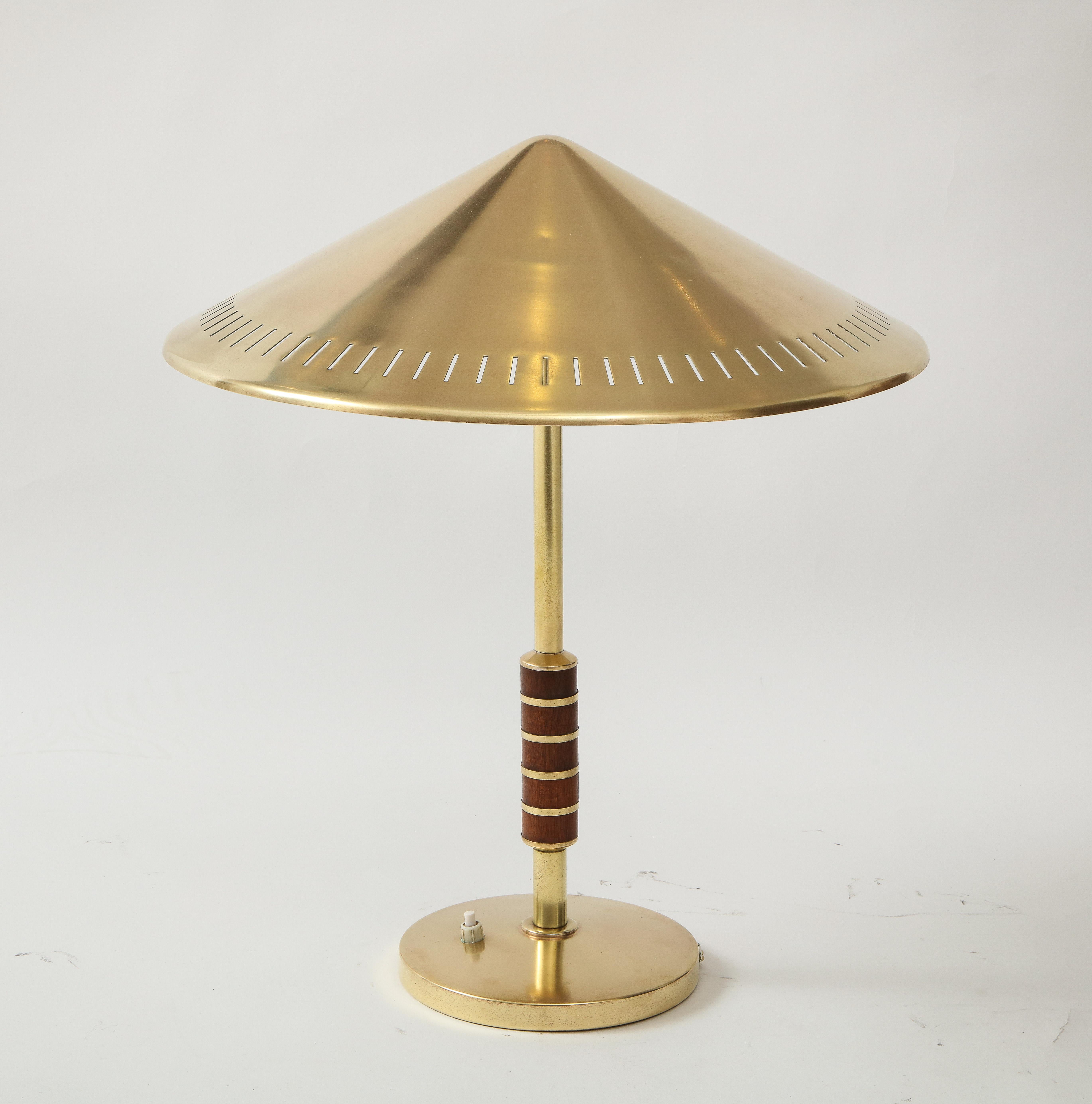 Danish Brass Table Lamp Produced by Lyfa 1956 and Designed by Bent Karlby In Good Condition In New York, NY