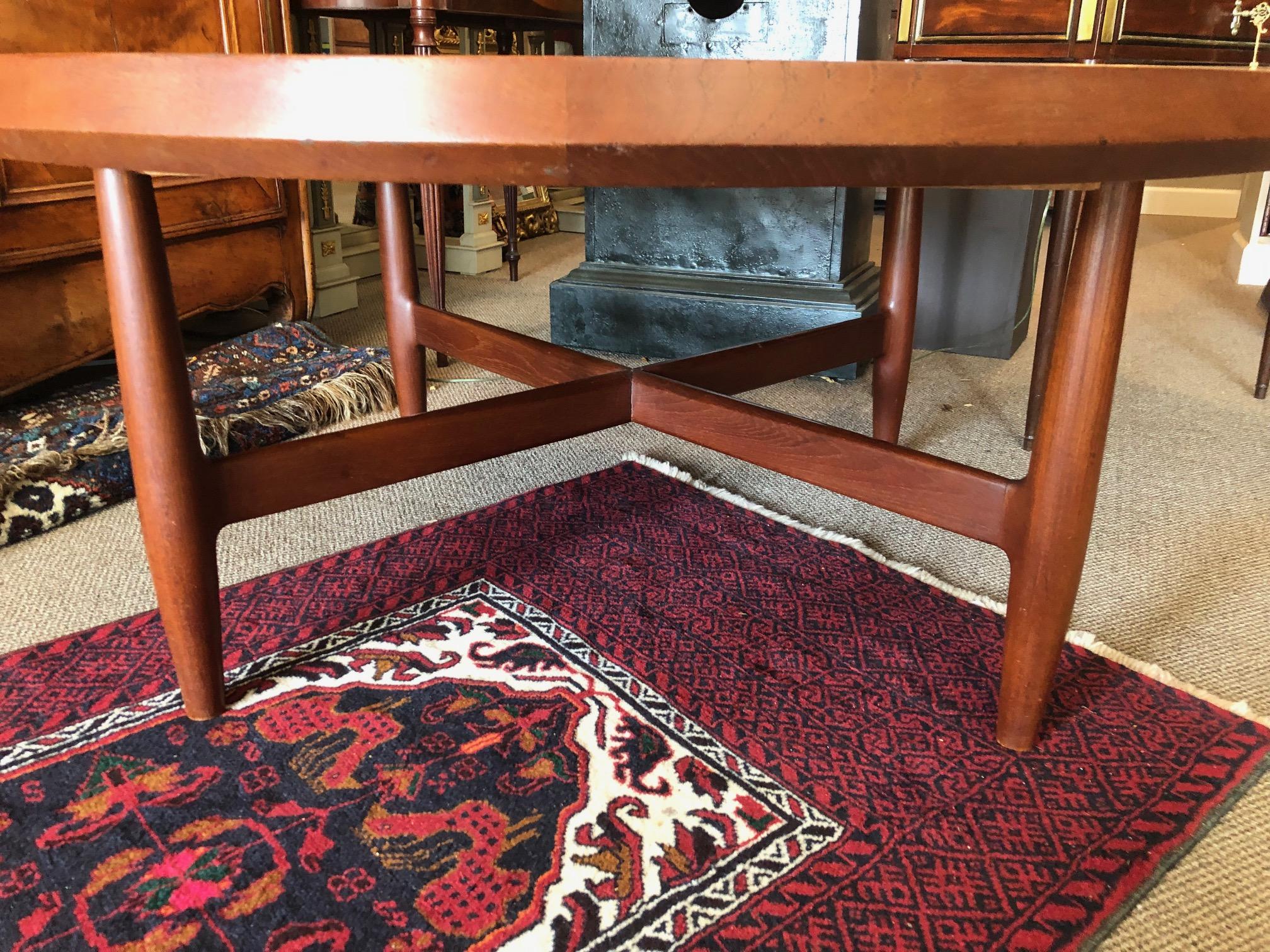 Mid-20th Century Danish Coffee Table or Low Game by with Sculptural X Base