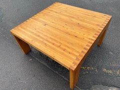 A Danish mid-century modern brutalist coffee table in solid pine from the 1970´s