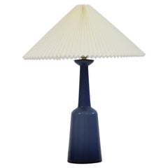 Lampe de table moderne danoise en verre bleu par Kastrup Glasvaerk, années 1950, Danemark