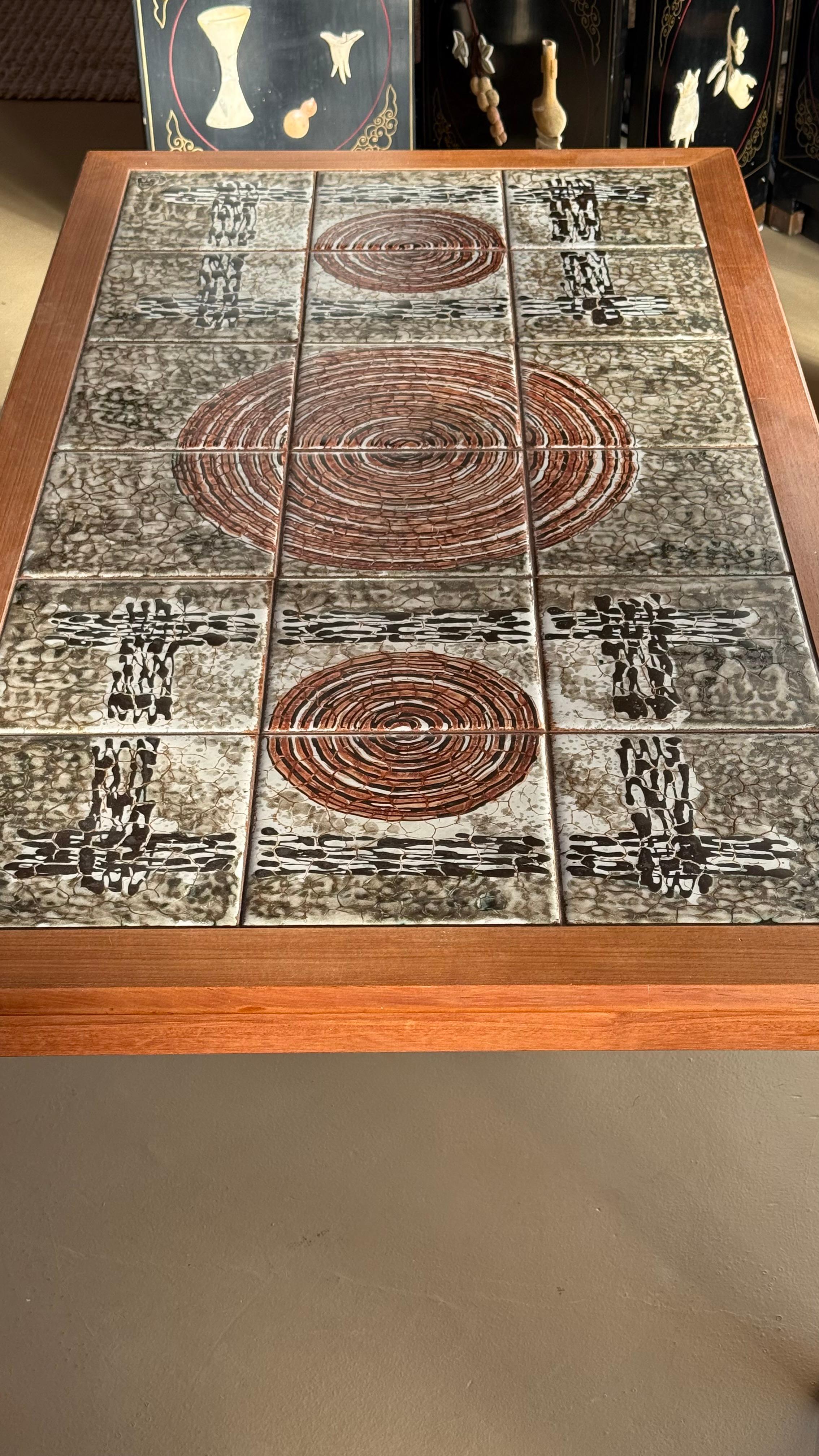 A Danish Modern tile top coffee table by Møbelfabrikken Toften, c. 1965 For Sale 8