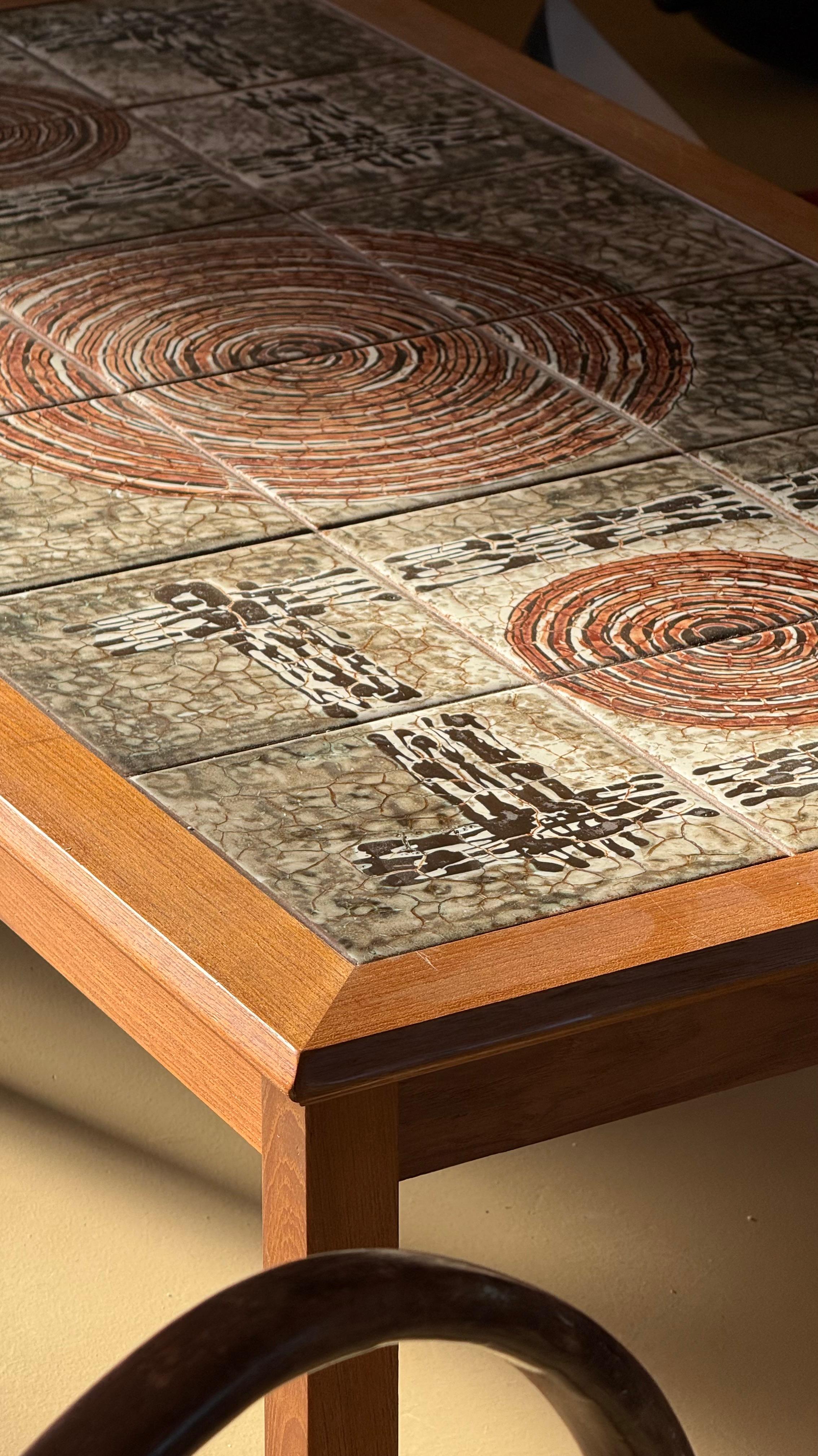 A Danish Modern tile top coffee table by Møbelfabrikken Toften, c. 1965 For Sale 9