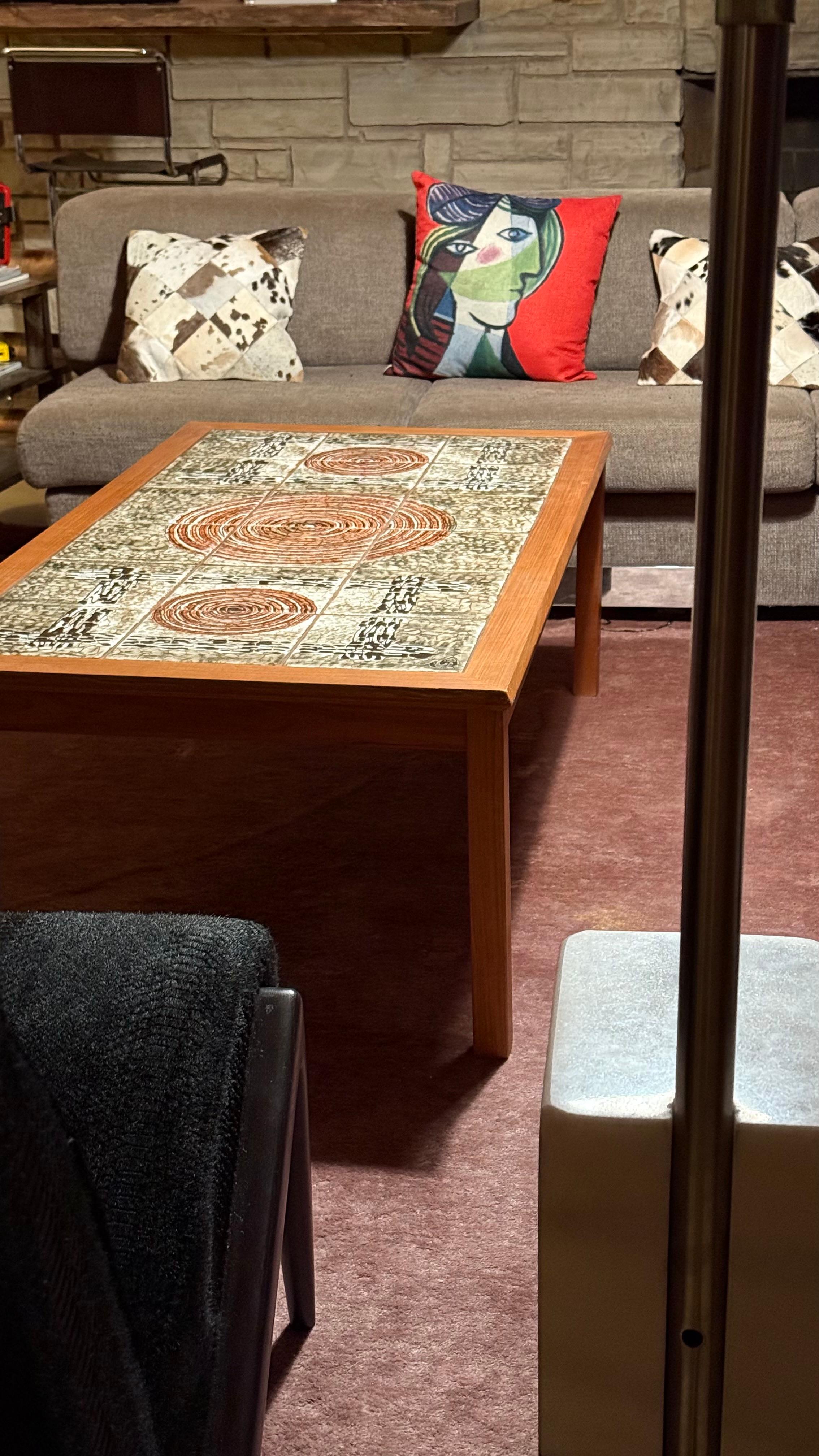 Mid-20th Century A Danish Modern tile top coffee table by Møbelfabrikken Toften, c. 1965 For Sale