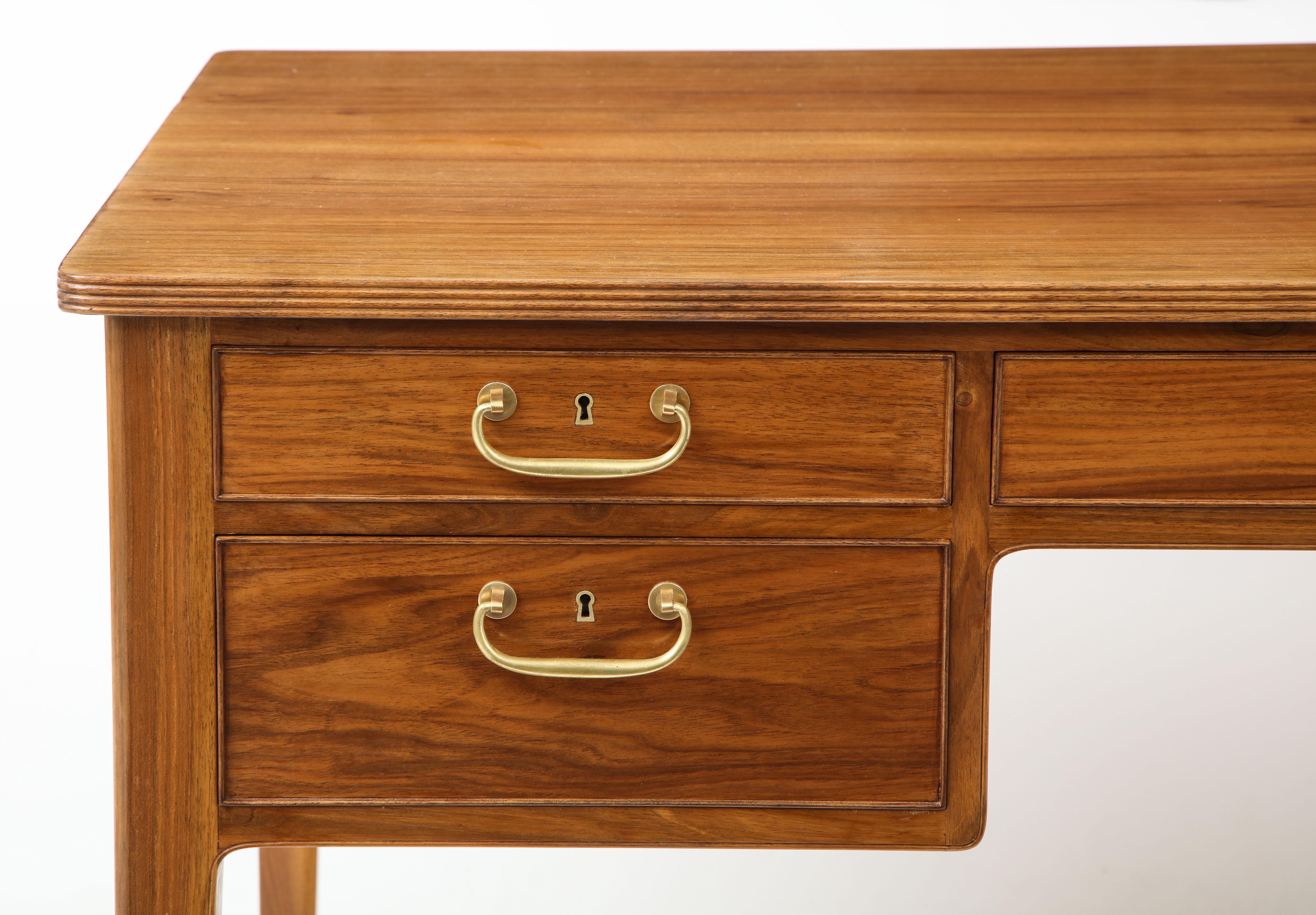 Danish Ole Wanscher Walnut Writing Desk, circa 1960s In Good Condition In New York, NY