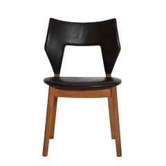 Danish Side Chair in Oak and Leather by Tove & Edvard Kindt-Larsen