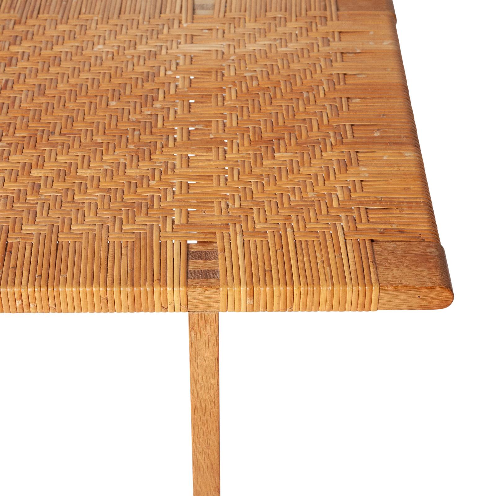 Caning Danish Table Bench in Oak and Cane by Børge Mogensen For Sale
