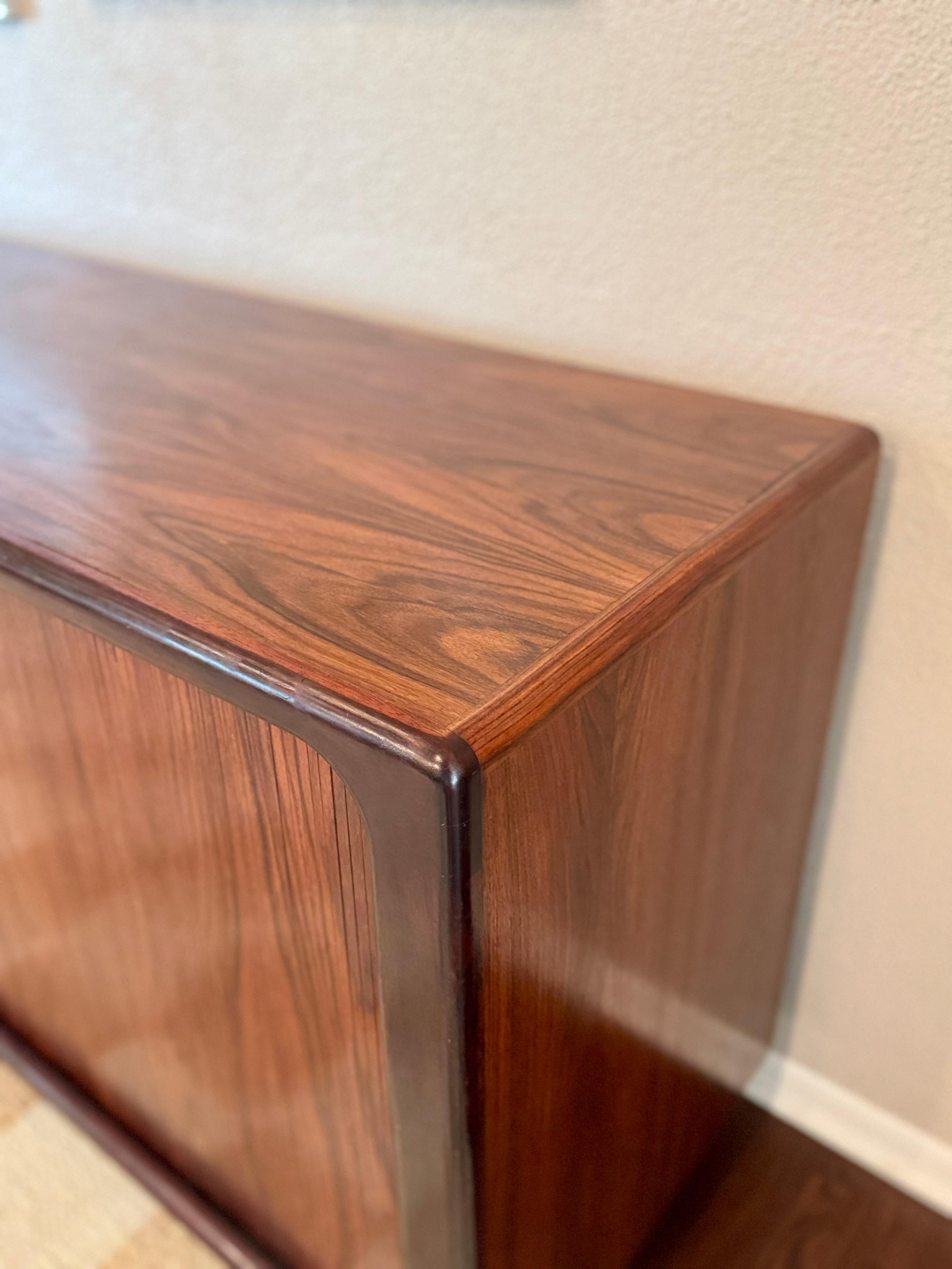 A Danish tambour door credenza made of Brazilian Rosewood by Dyrlund, circa 1960 For Sale 2