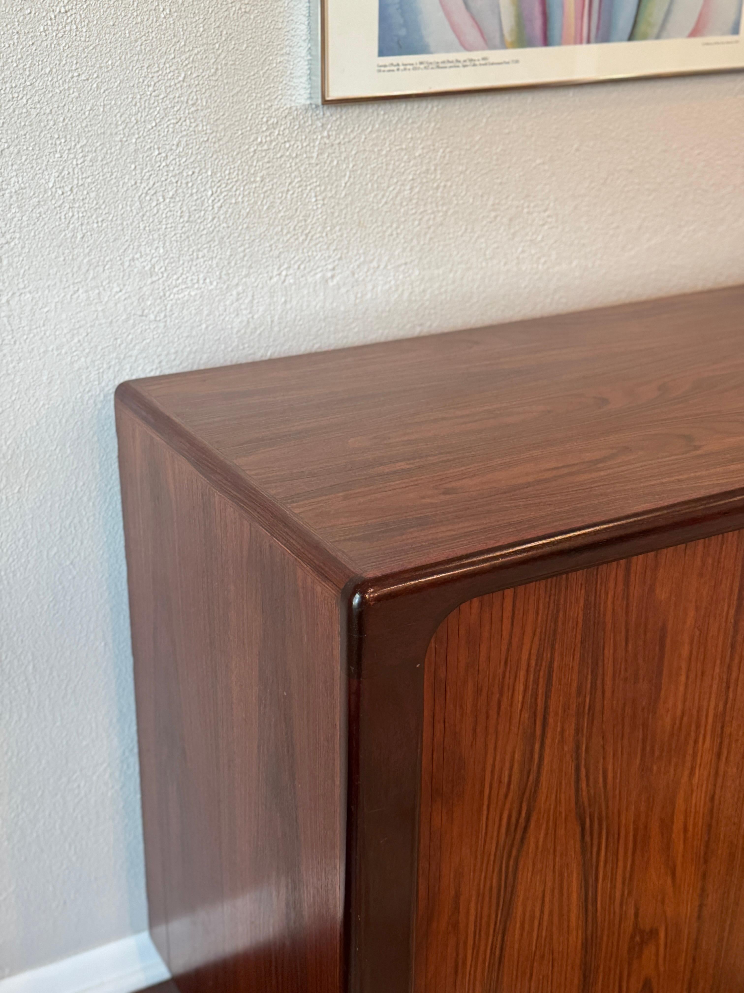A Danish tambour door credenza made of Brazilian Rosewood by Dyrlund, circa 1960 For Sale 3