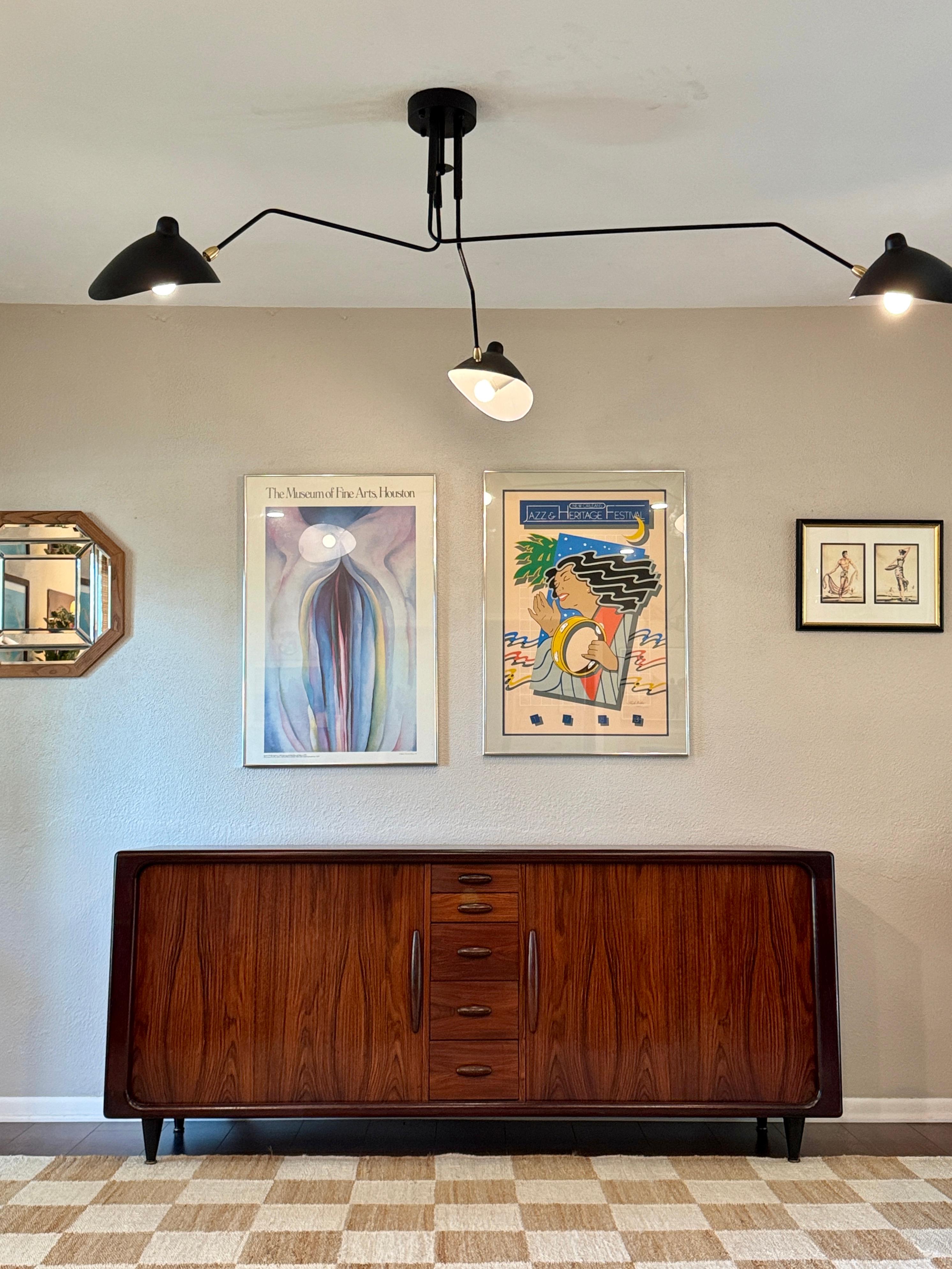 Veneer A Danish tambour door credenza made of Brazilian Rosewood by Dyrlund, circa 1960 For Sale