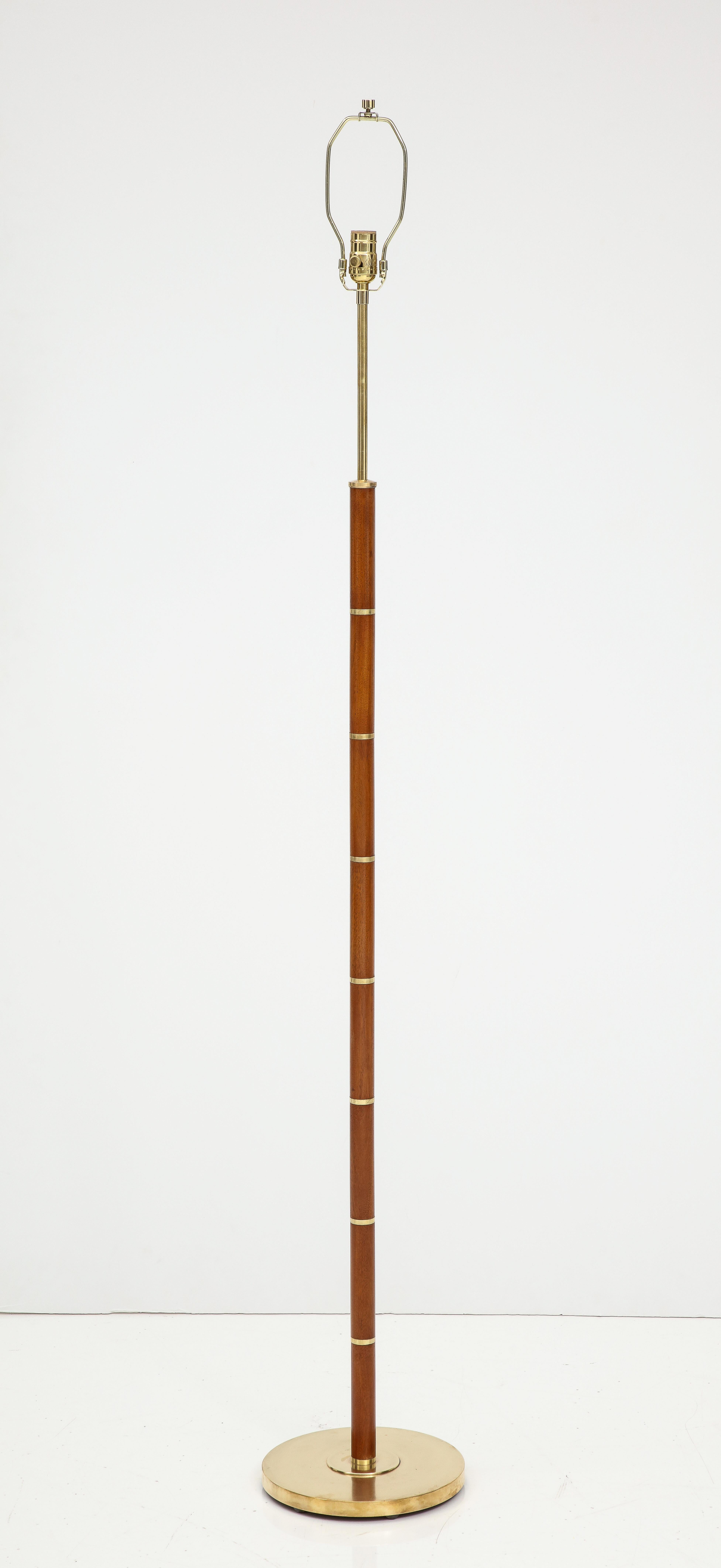 Danish Teak & Brass Floor Lamp, Circa 1960 8