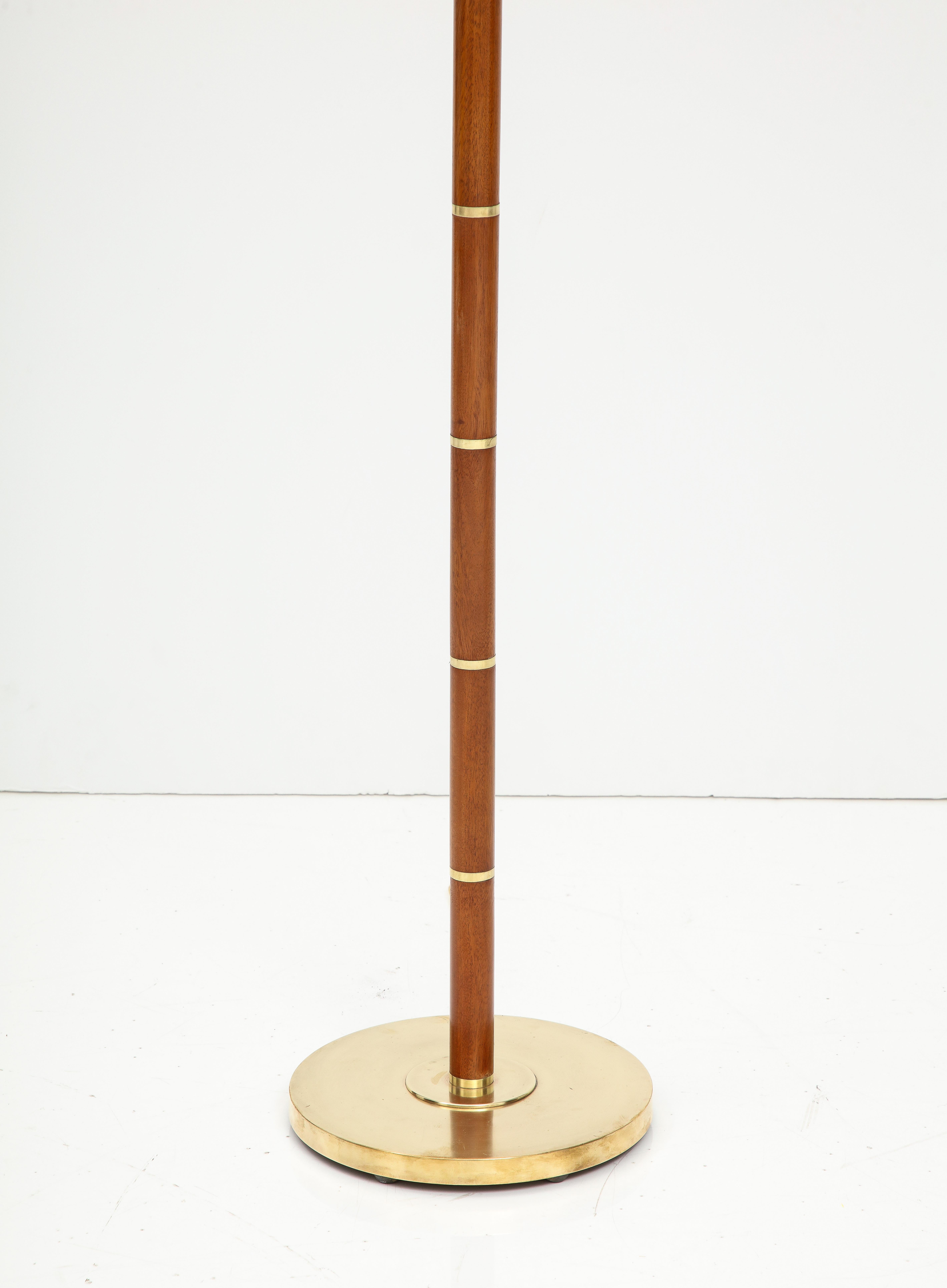 Danish Teak & Brass Floor Lamp, Circa 1960 In Good Condition In New York, NY