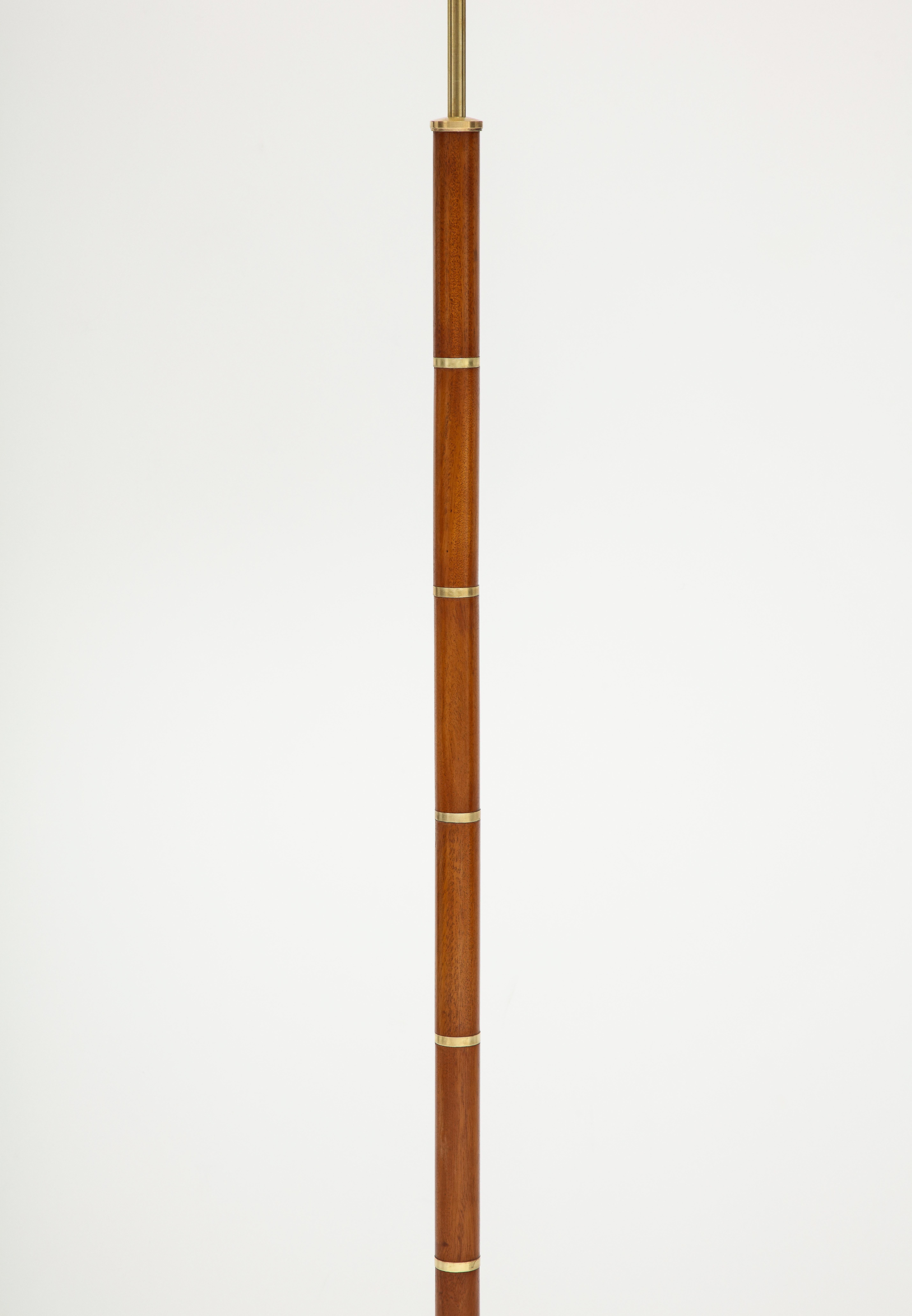 Mid-20th Century Danish Teak & Brass Floor Lamp, Circa 1960